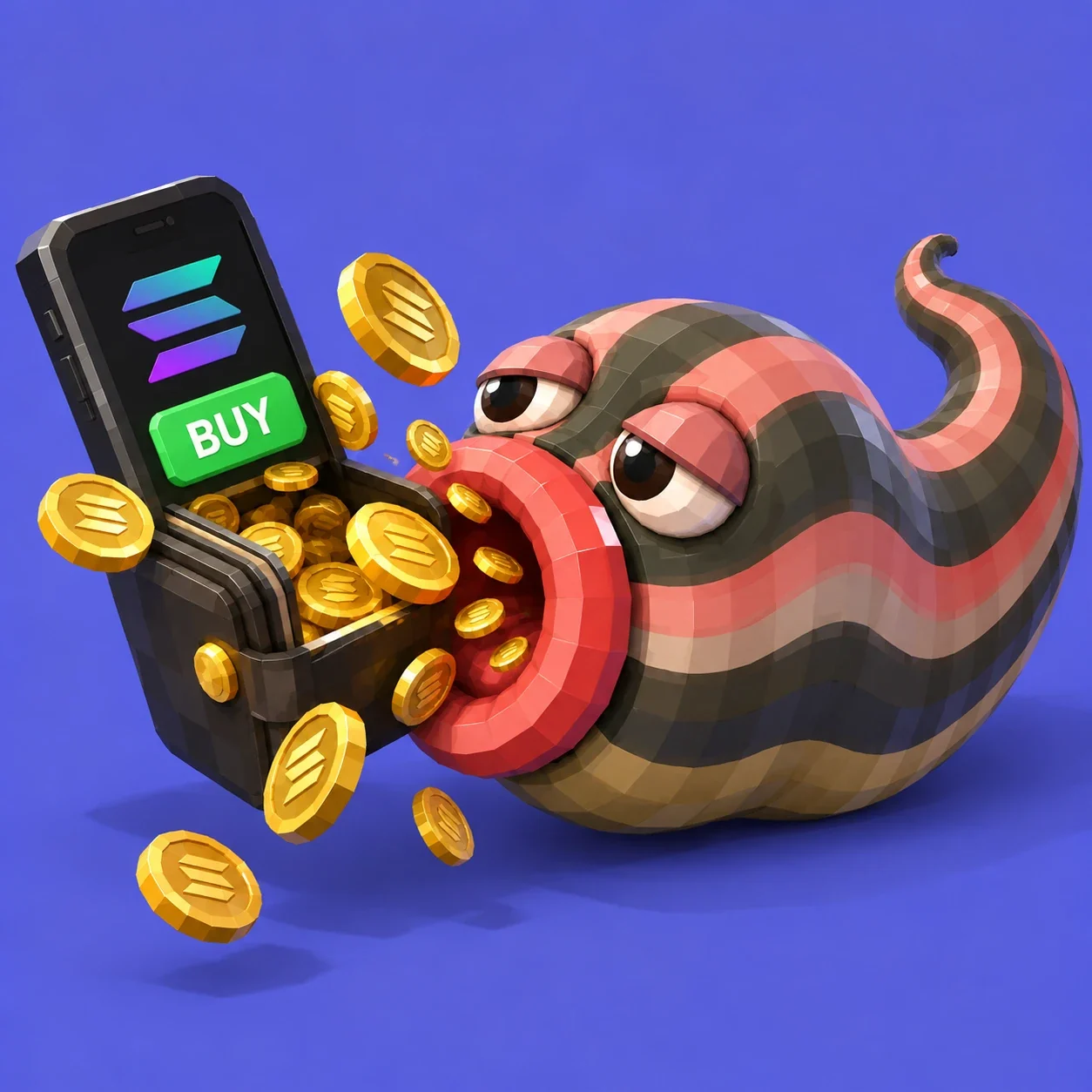 Me, latched onto a wallet mid-buy, drinking the coins before they land